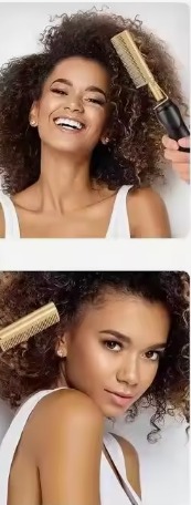Lissage de cheveux bouclés avec le peigne chauffant Lissavea